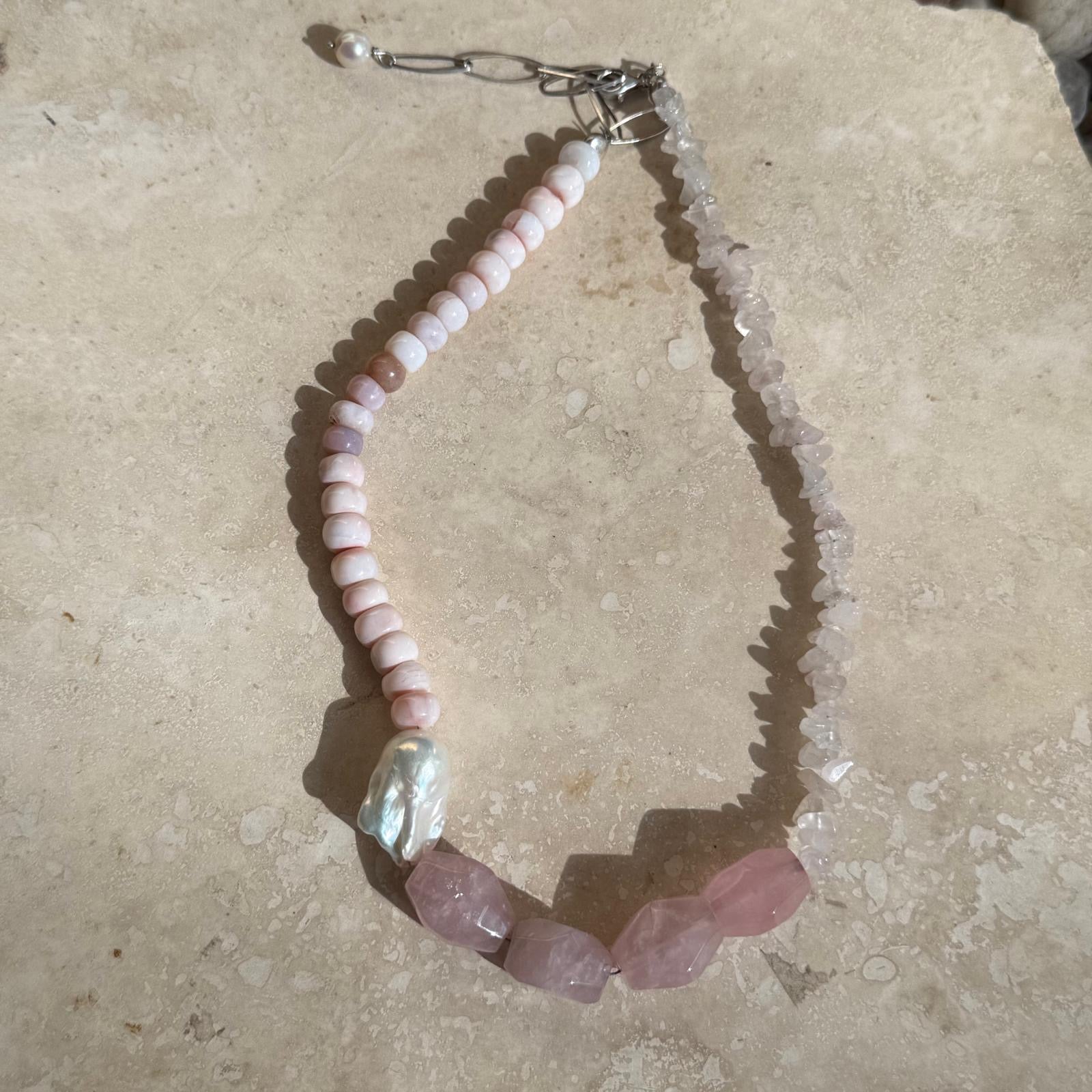 Baroque Pearl and stone - One of a kind necklaces