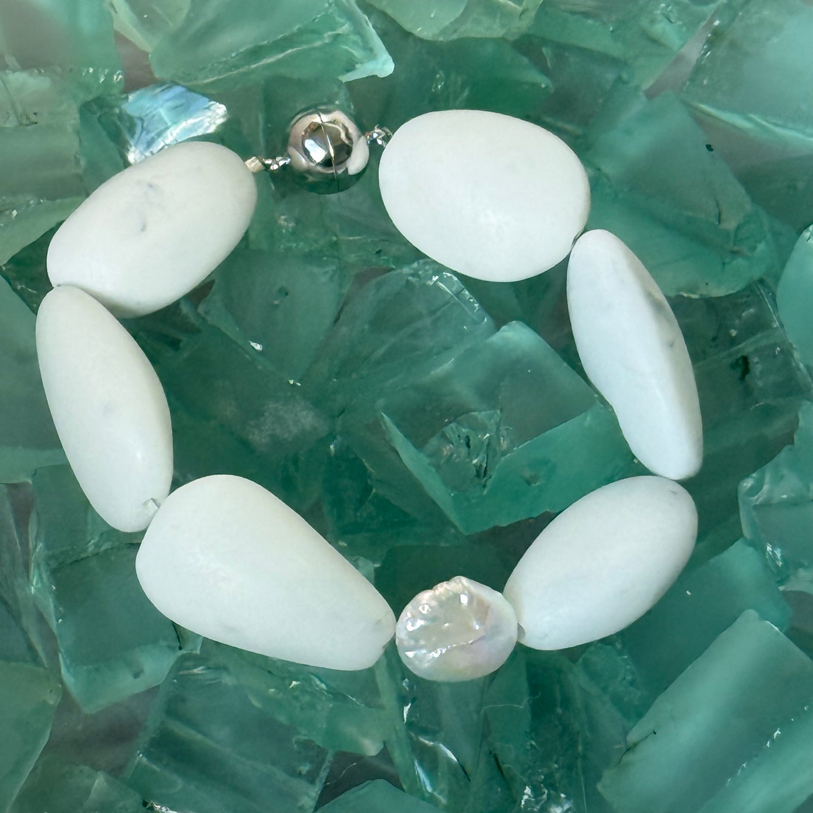 Pebble and Pearl Bracelet