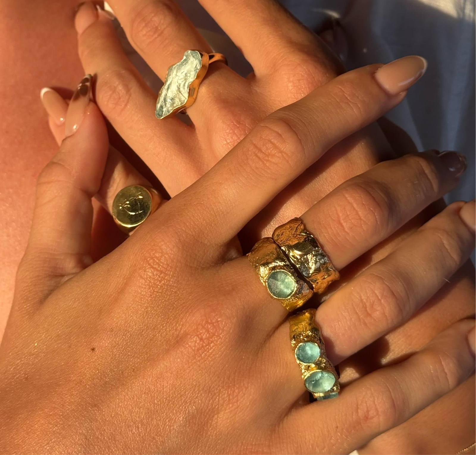 Corsica - Seaglass Ring - Single and triple