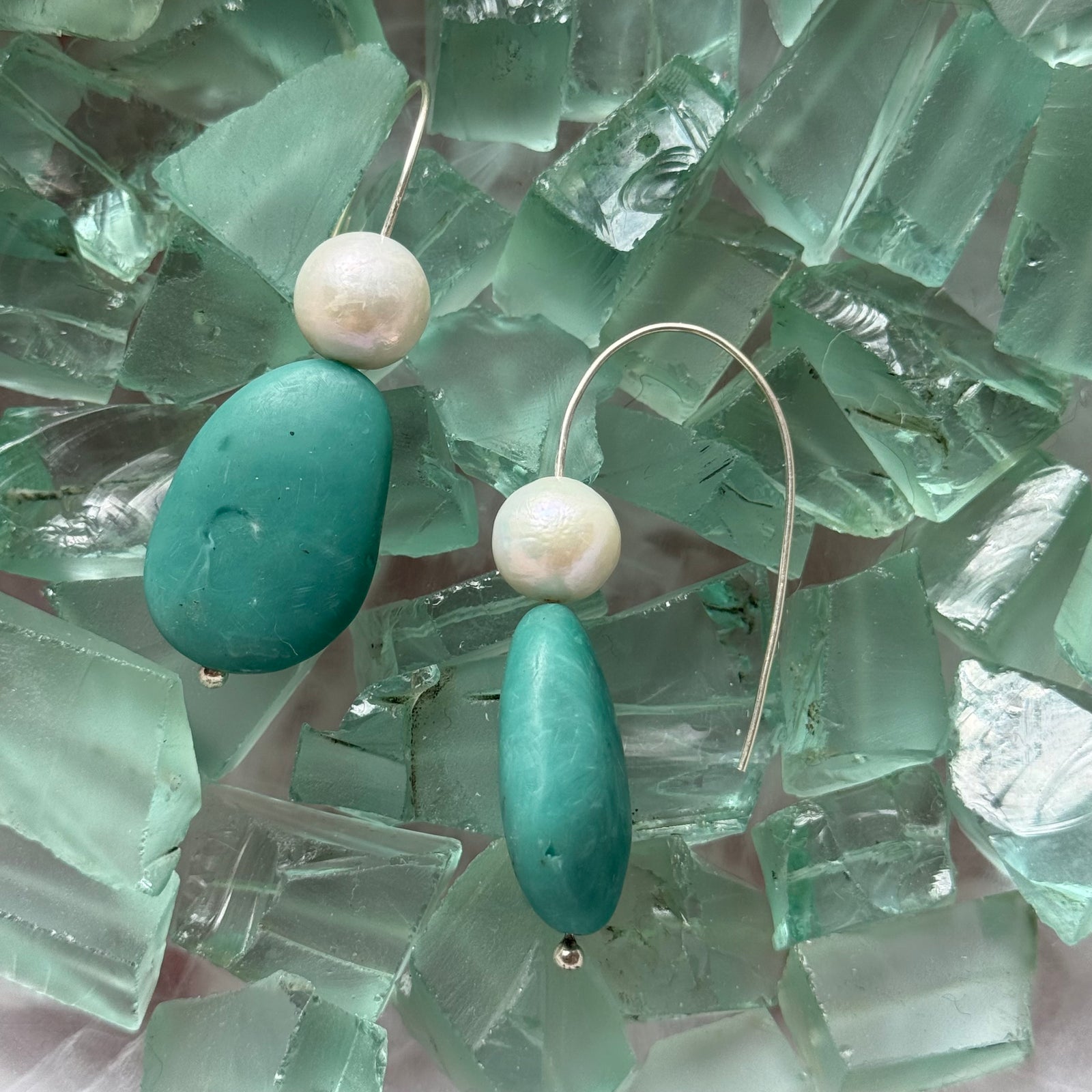 Pebble and Pearl Earrings