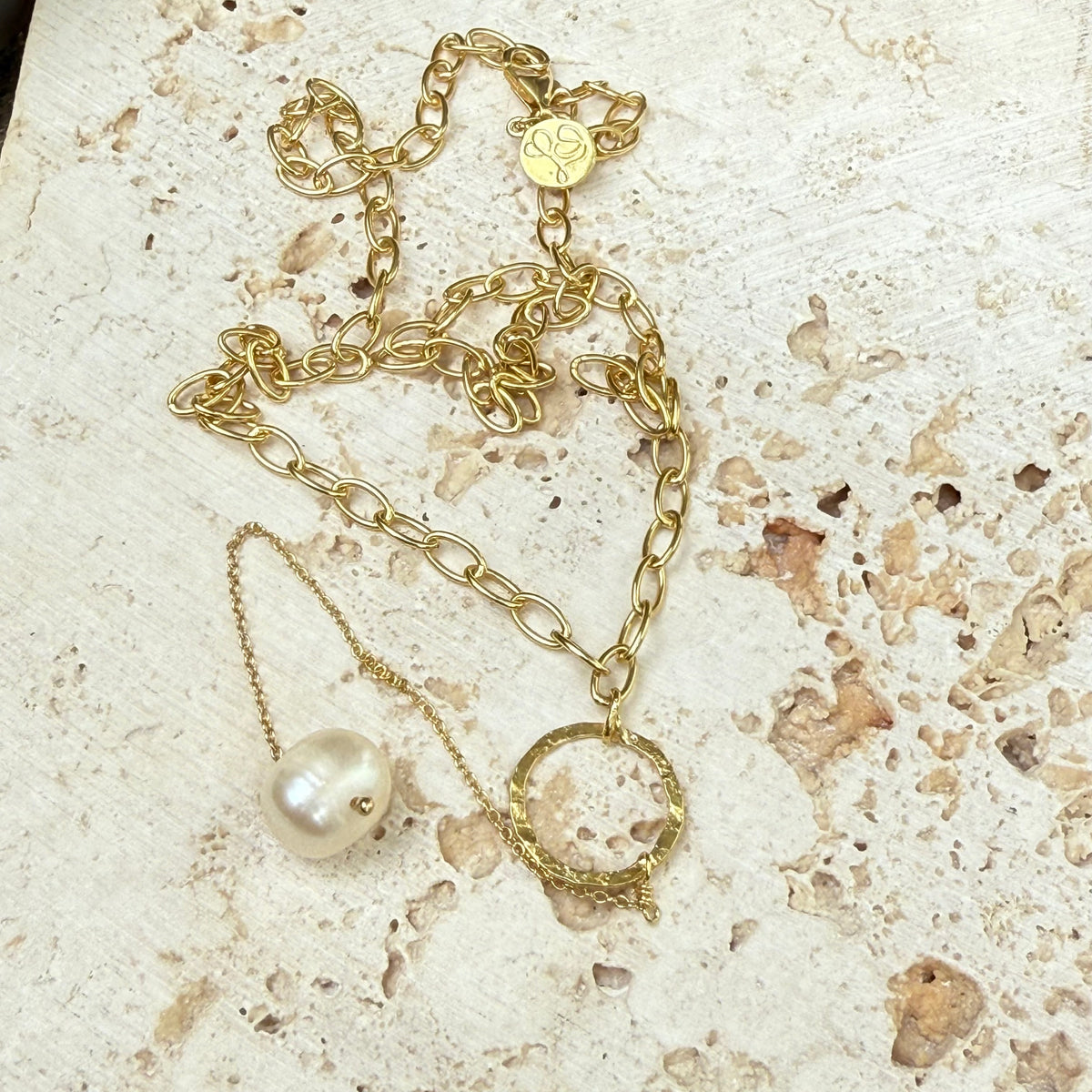 Gold Pearl drop Necklace