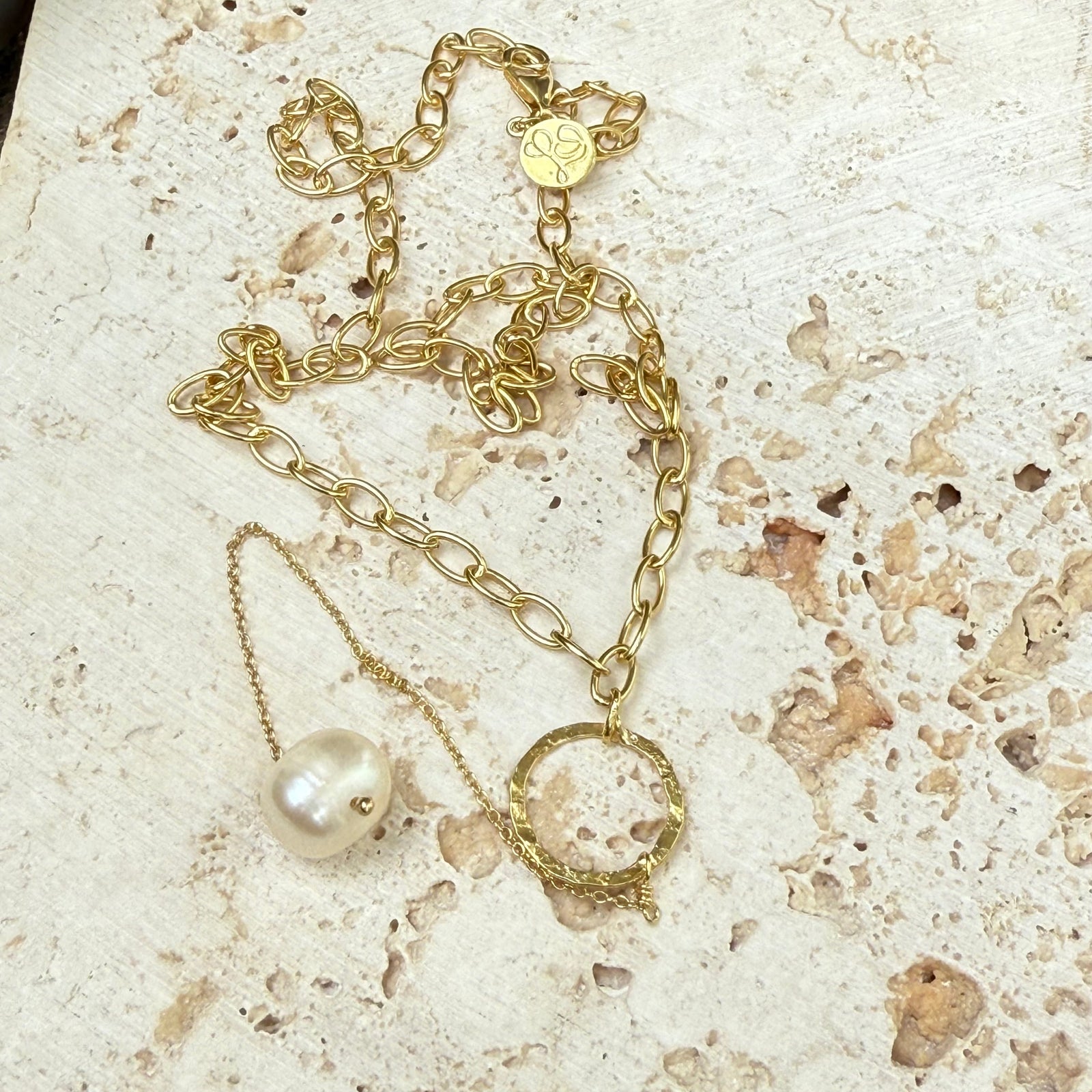 Gold Pearl drop Necklace