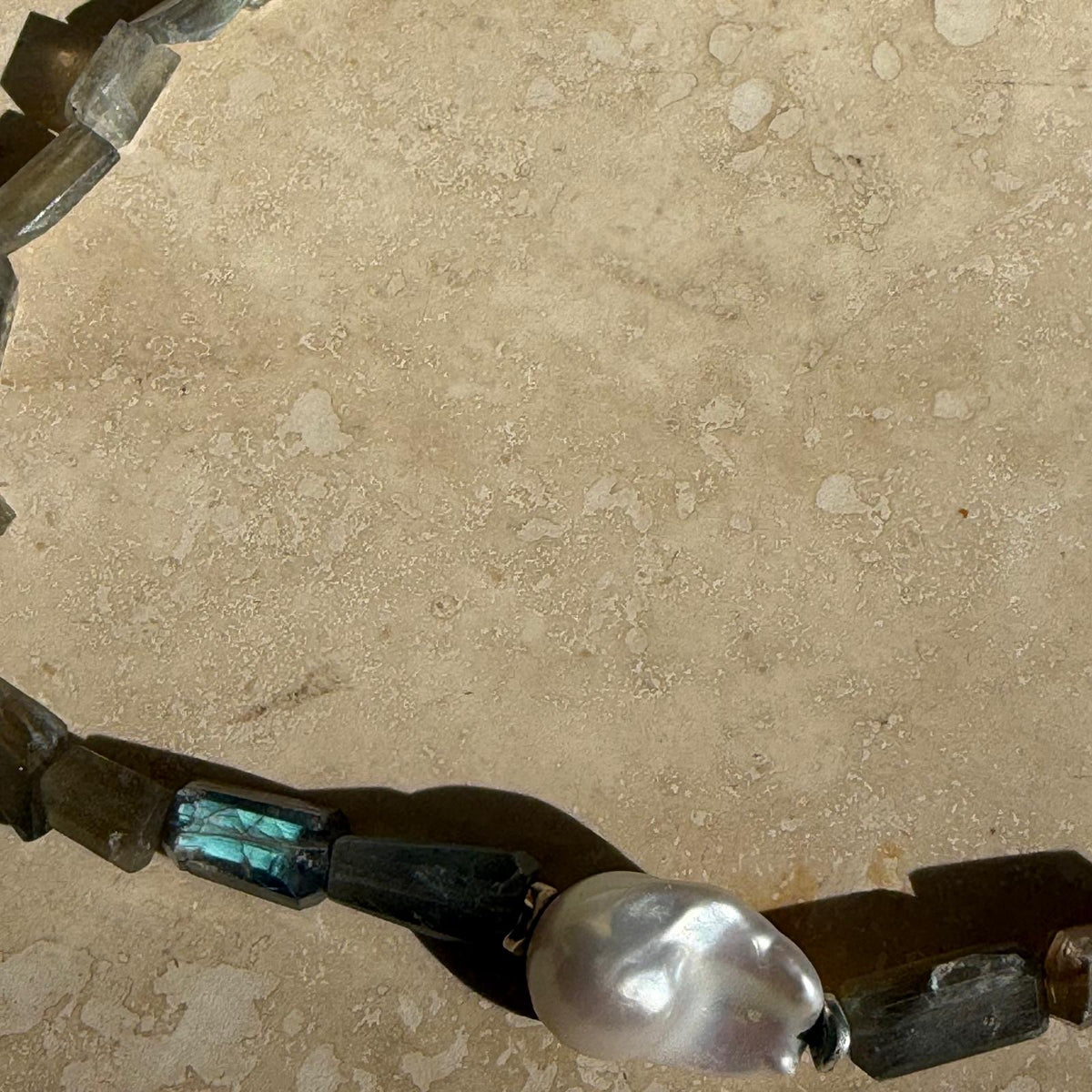 Baroque Pearl and stone - One of a kind necklaces