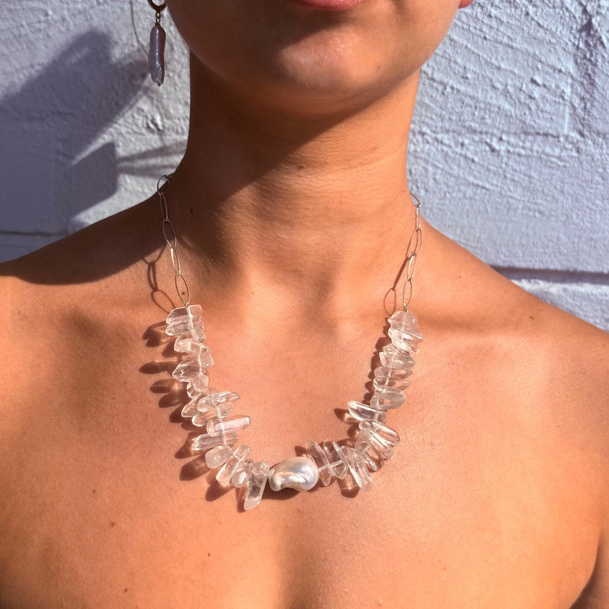 Baroque Pearl and stone - One of a kind necklaces