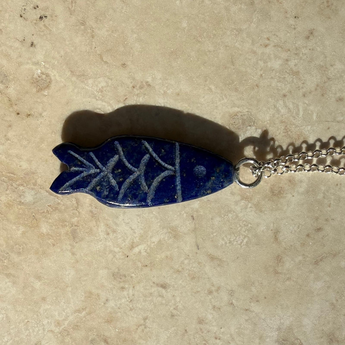 Gemstone Fish Necklace - silver or gold