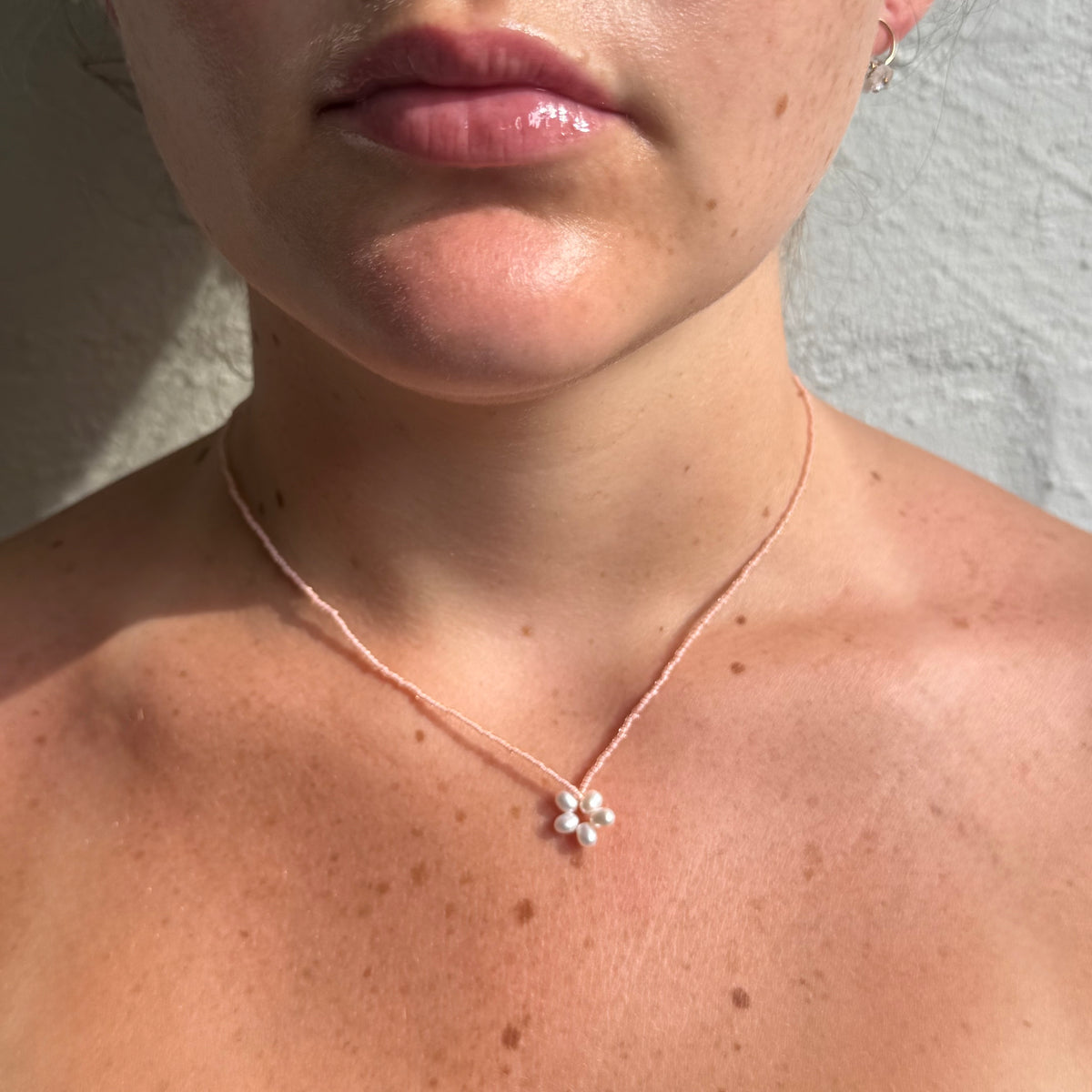 Pearl and Pearl Flower Necklace