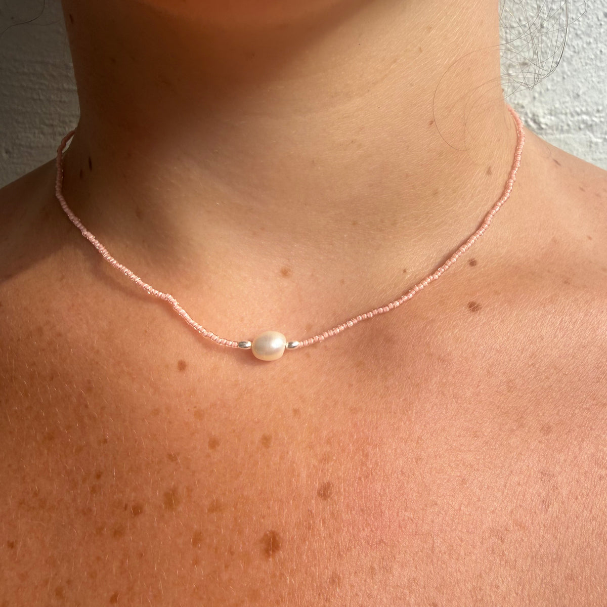 Pearl and Pearl Flower Necklace