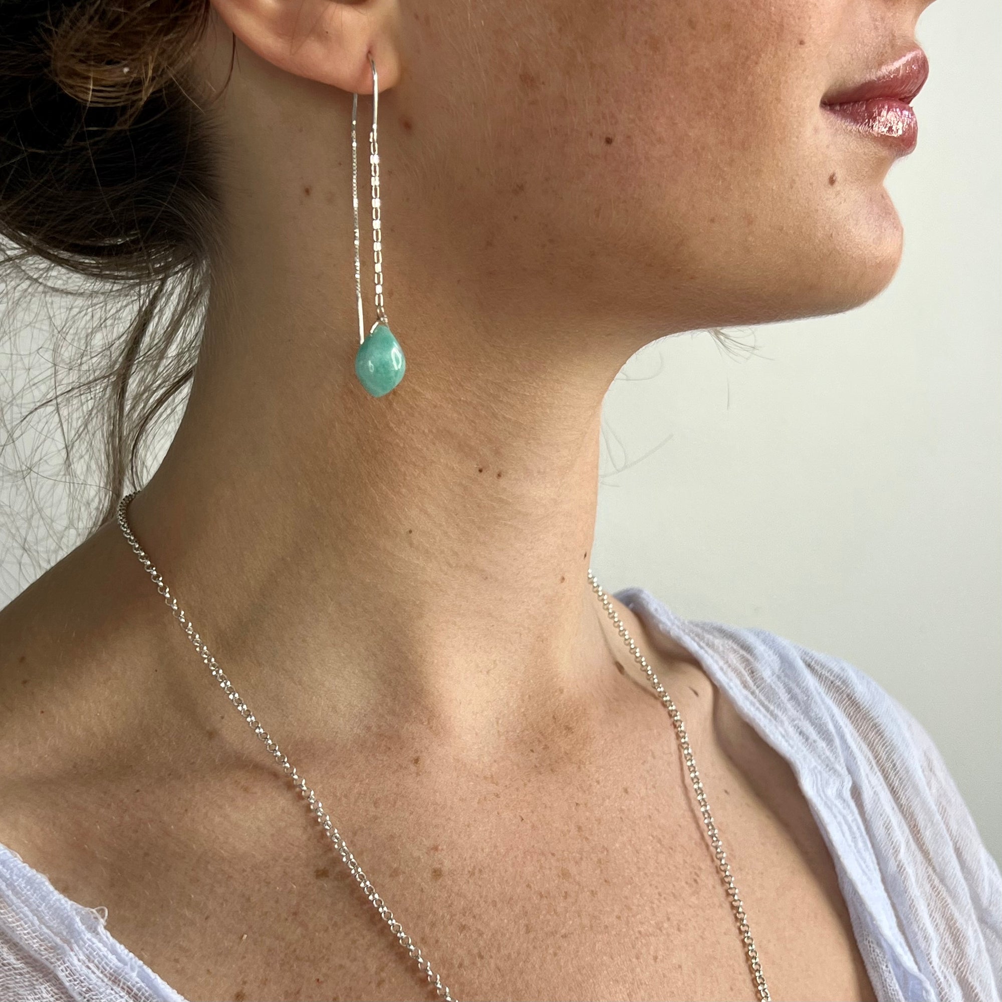 Amazonite Thread Earrings