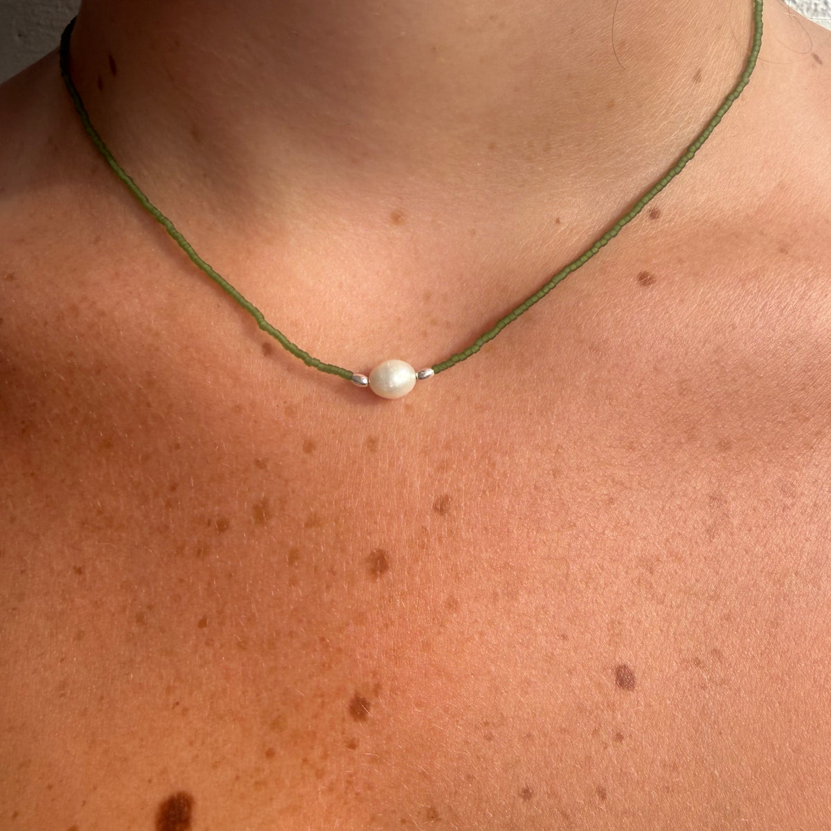Pearl and Pearl Flower Necklace
