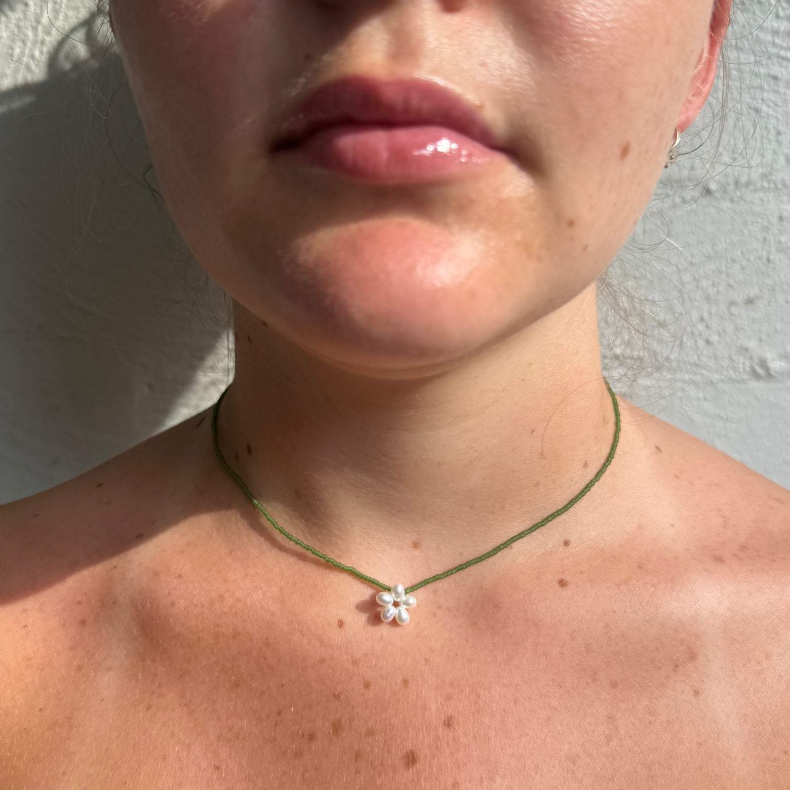 Pearl and Pearl Flower Necklace