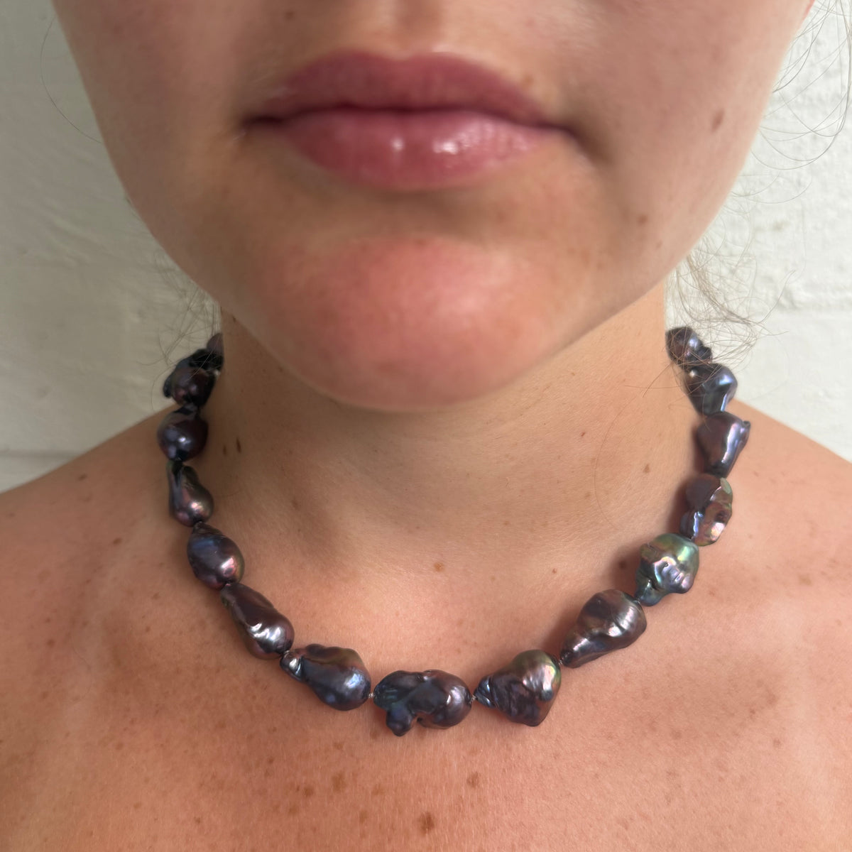 Black Baroque Pearl Necklace