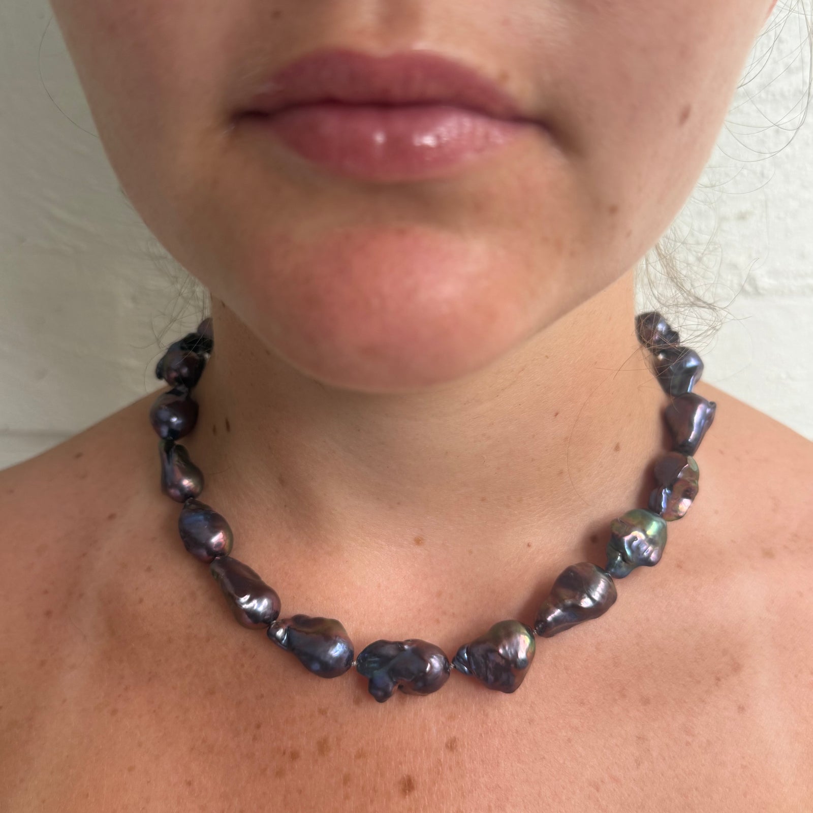 Black Baroque Pearl Necklace