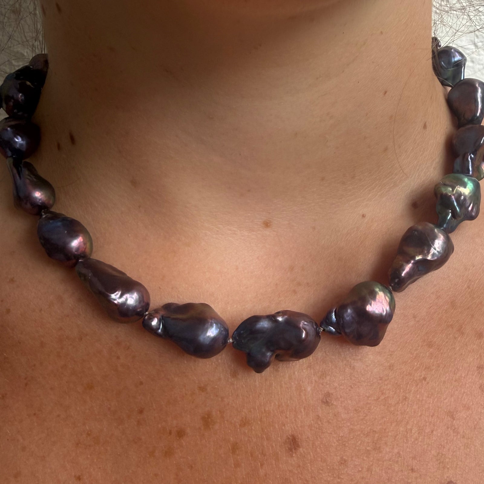Black Baroque Pearl Necklace