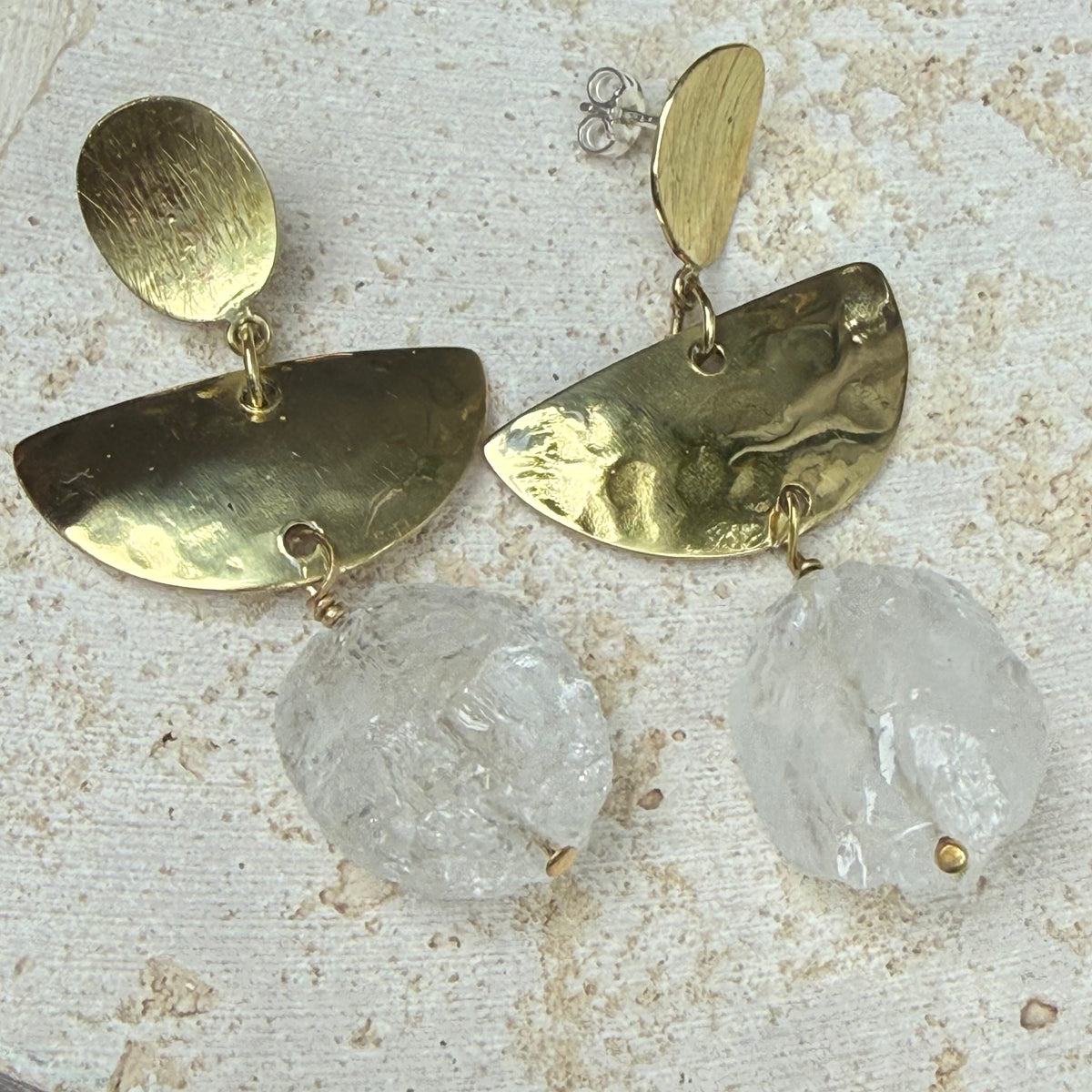 Half Moon Stone Drop Earrings