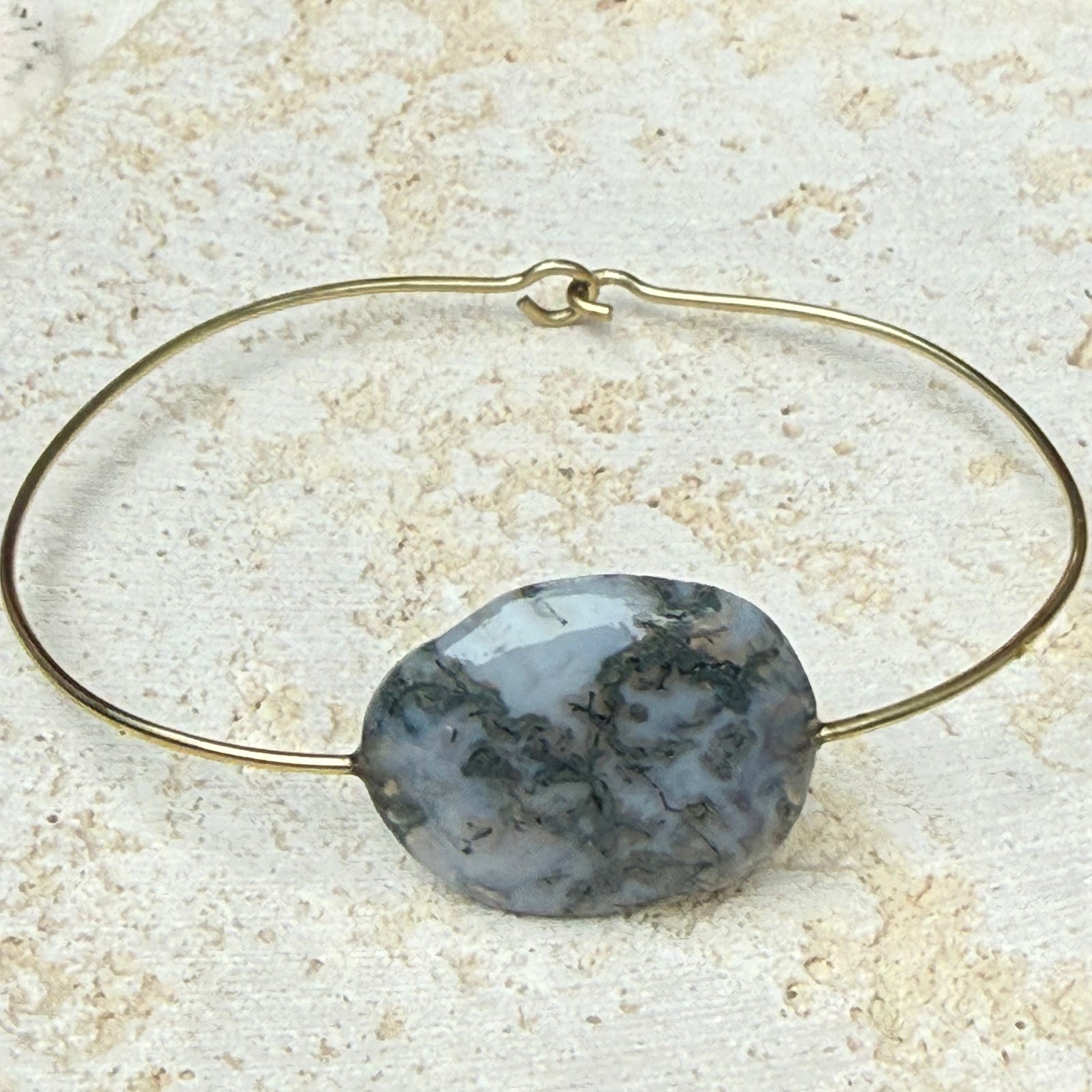 Gold Brass & Precious stone bangle