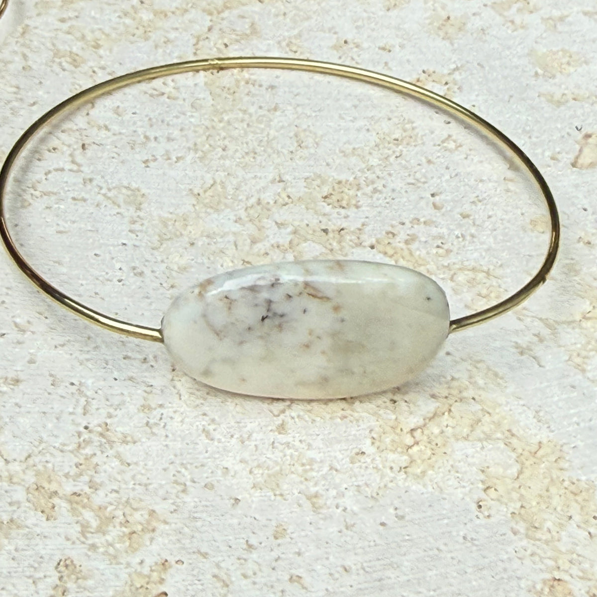 Gold Brass & Precious stone bangle