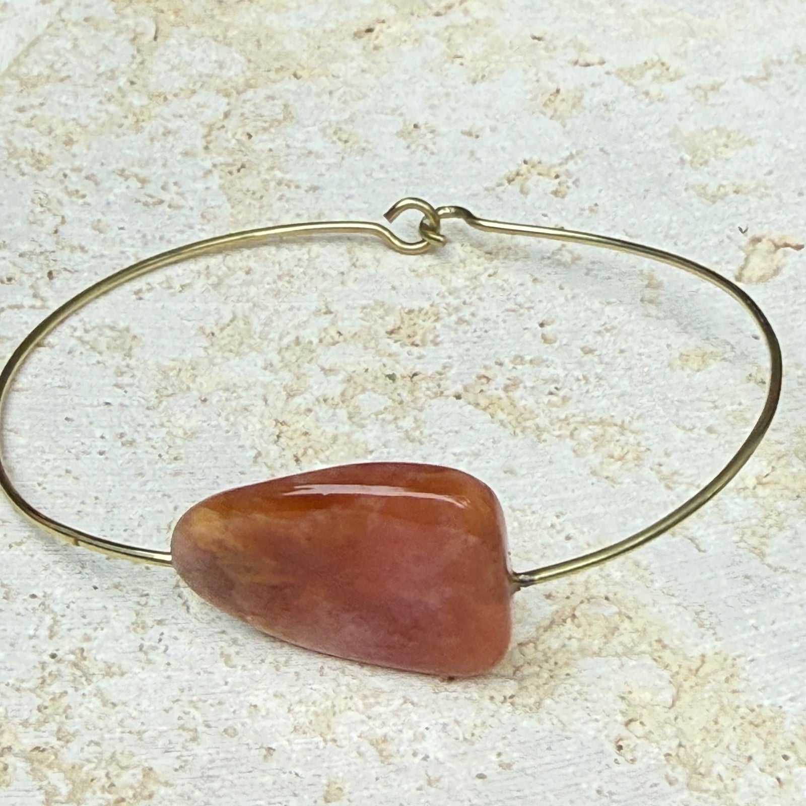 Gold Brass & Precious stone bangle