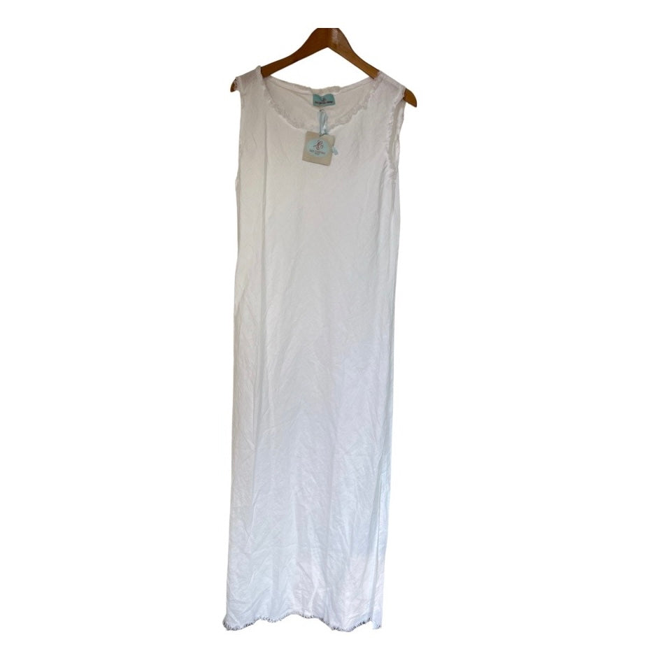 Sleeveless Raw Edged Linen Dress