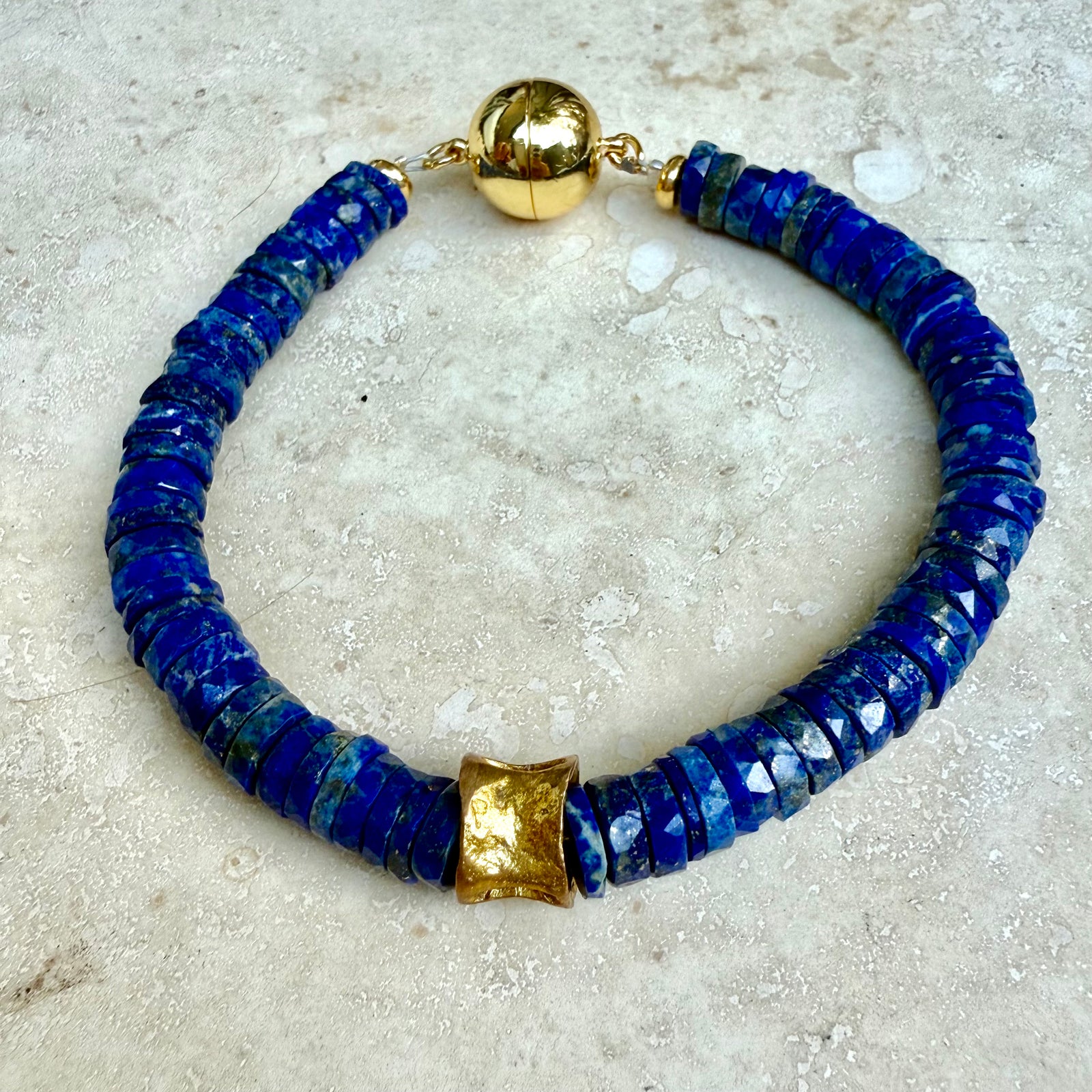 Lapis Lazuli fishbone bracelet