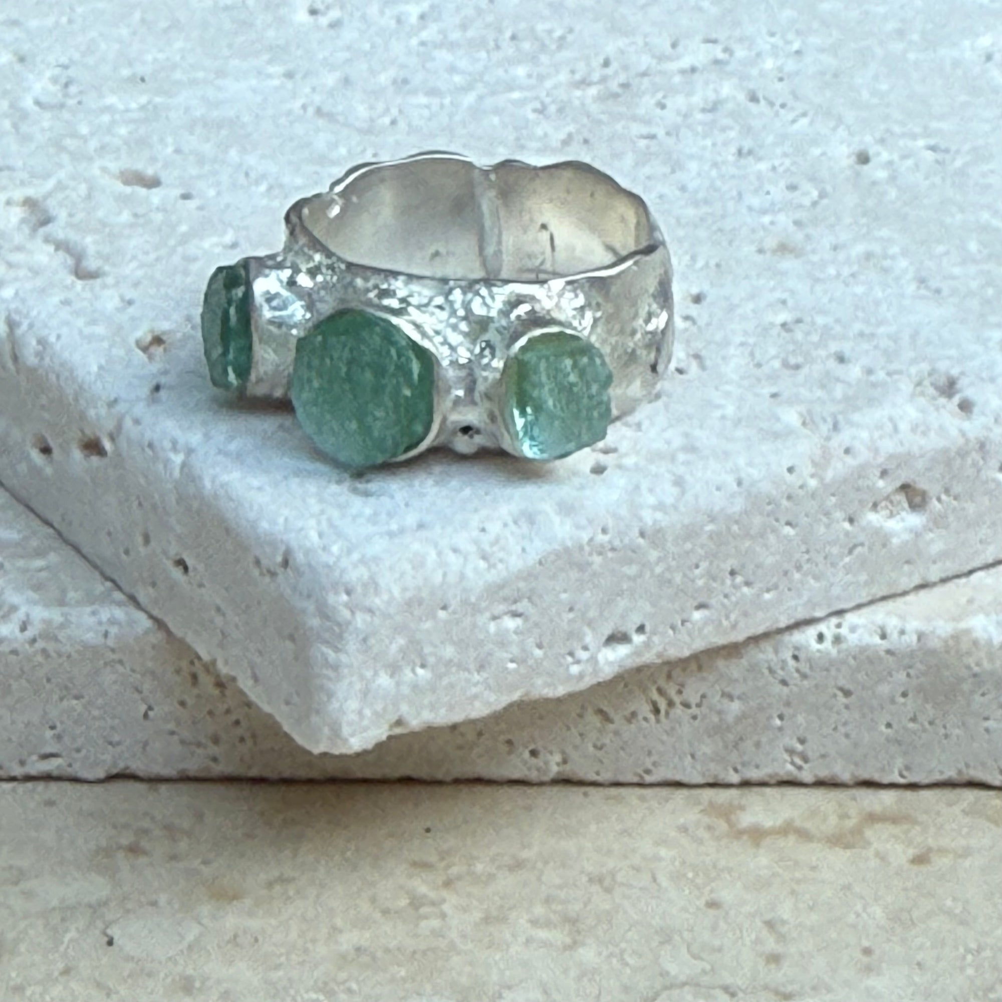 Corsica - Seaglass Ring - Single and triple