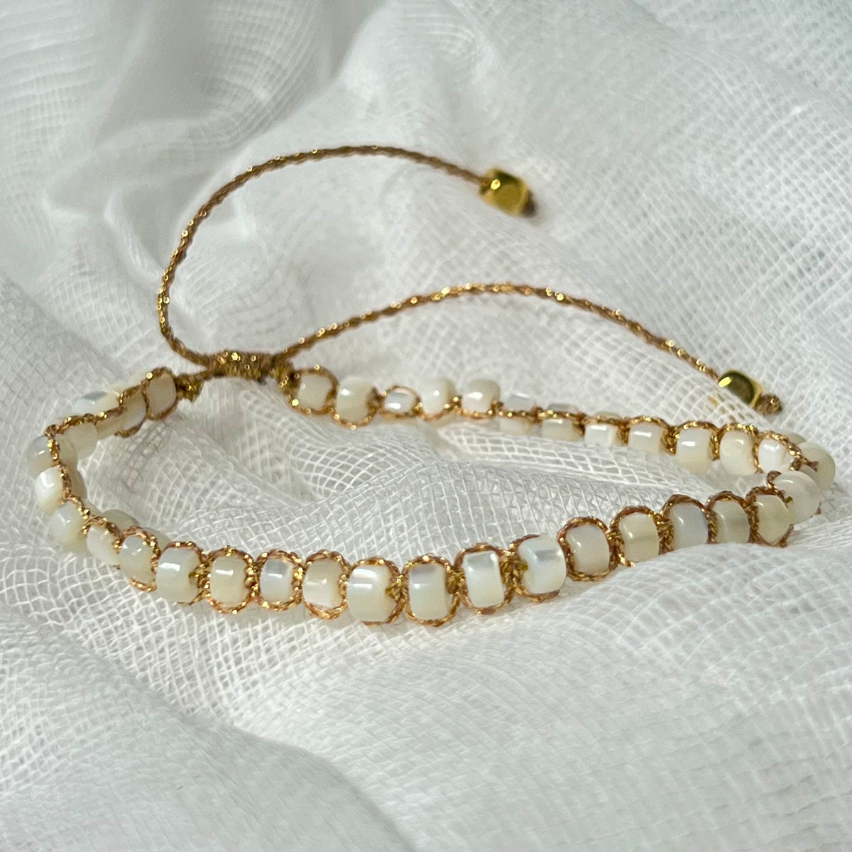 Gemstone and metallic cord Bracelet