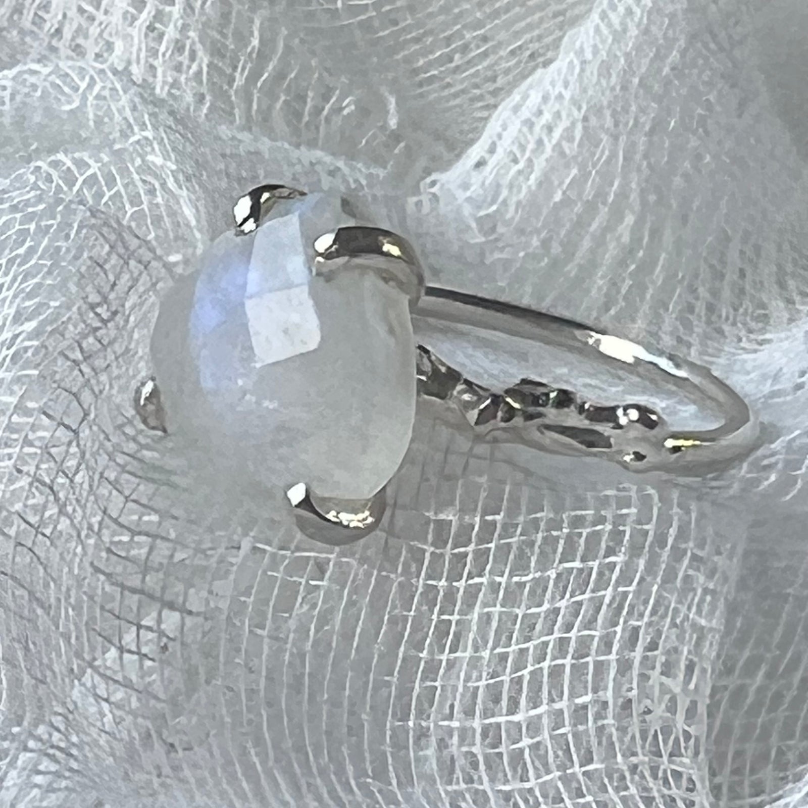 Gemstone Claw Ring - Amazonite or Moonstone - Silver Or Gold