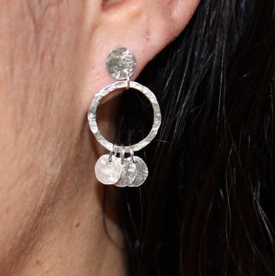 Moon Glimmer Earrings in Silver and Gold