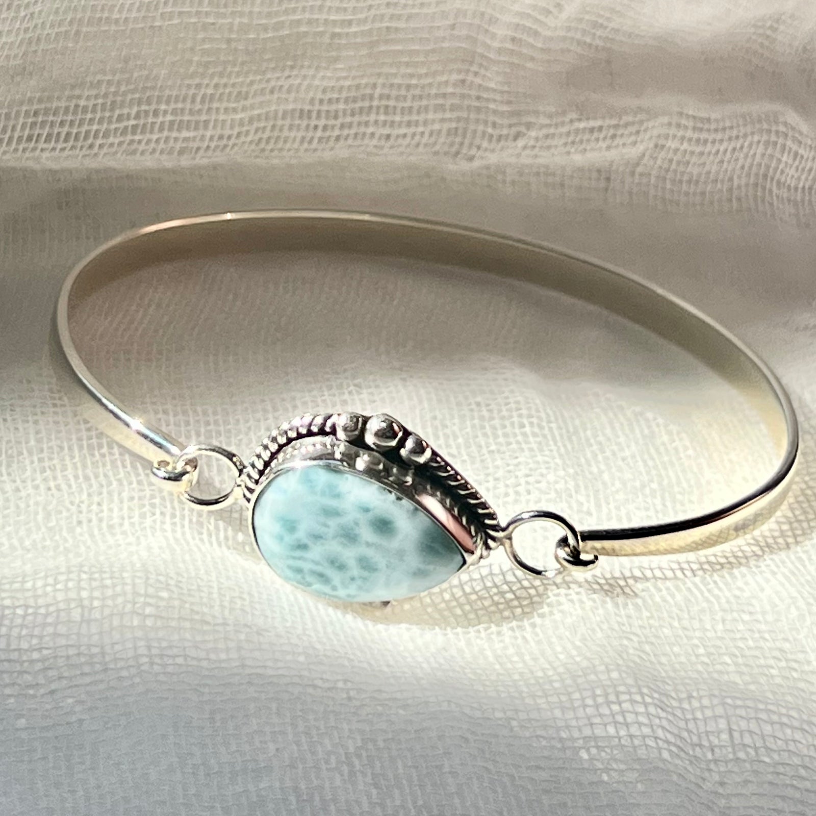 Larimar Silver Bangles