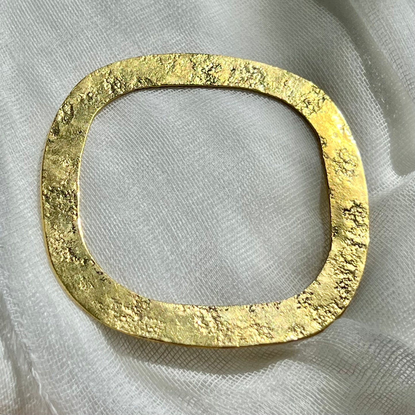 Gold Square Hammer Bangle