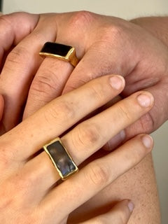 PIANA - UNISEX SIGNET RING IN SILVER OR GOLD