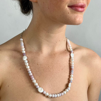 Peruvian Opal and Pearl Necklace