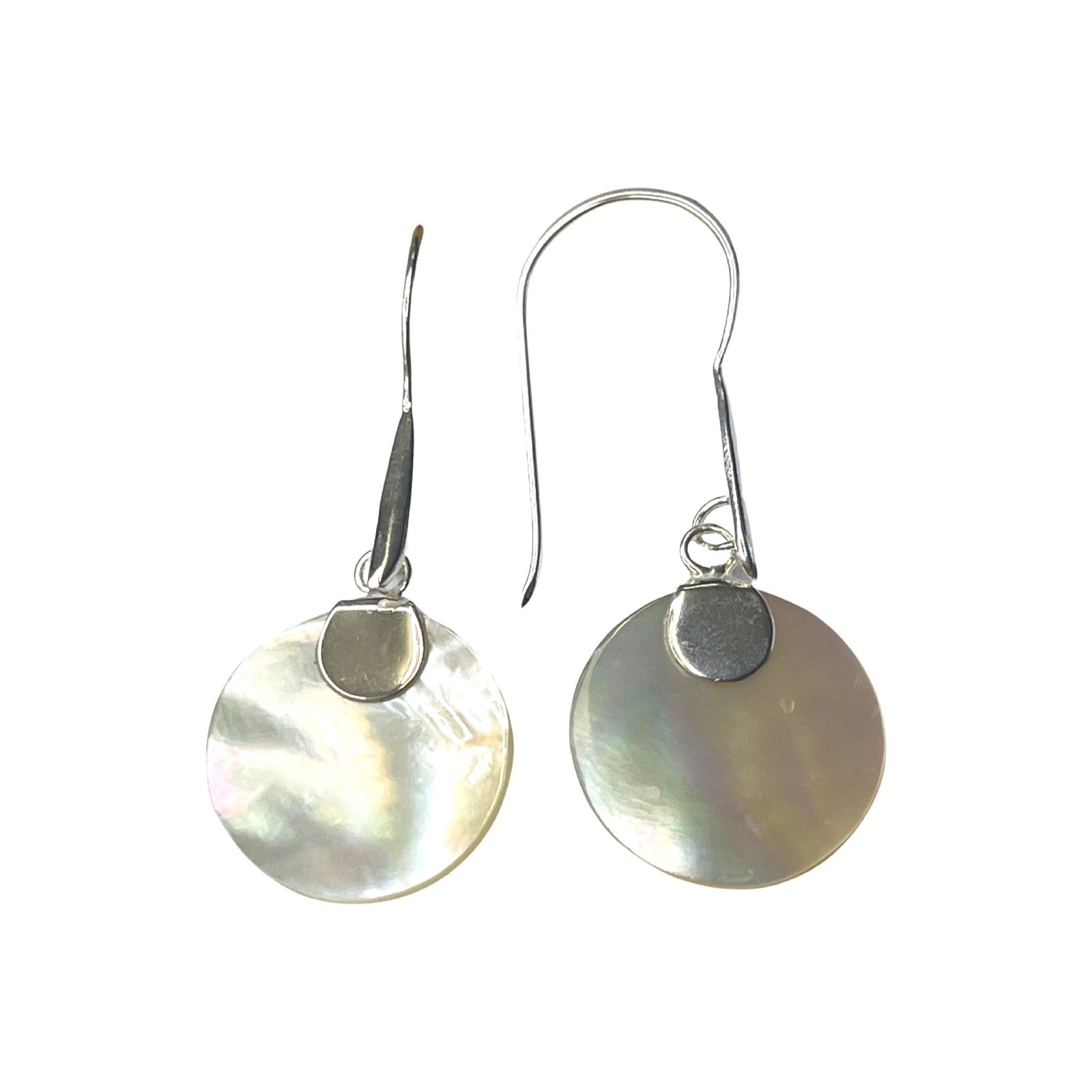 La Luna Mother of Pearl Earrings - Silver