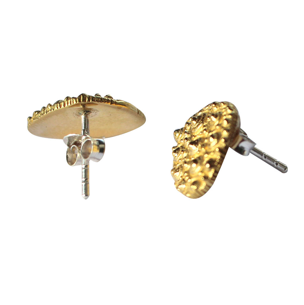 Sea Urchin Stud Earrings in Silver or Gold