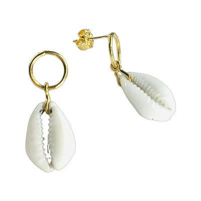 COWRIE EARRINGS IN SILVER OR GOLD