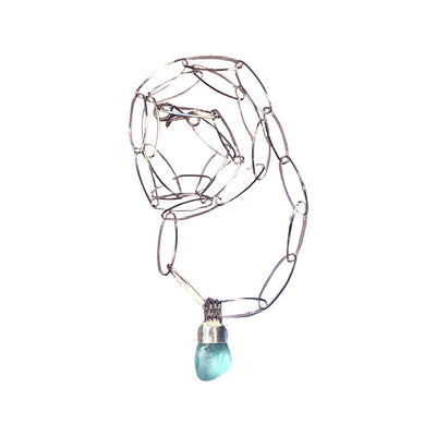 Mykonos Silver Sea Glass Necklace