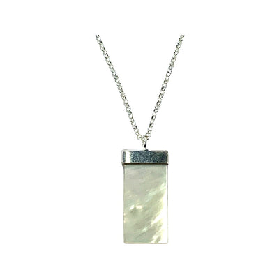 MOTHER OF PEARL VERTICAL NECKLACE IN SILVER OR GOLD