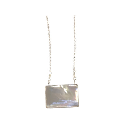 MOTHER OF PEARL HORRIZONTAL NECKLACE IN SILVER OR GOLD
