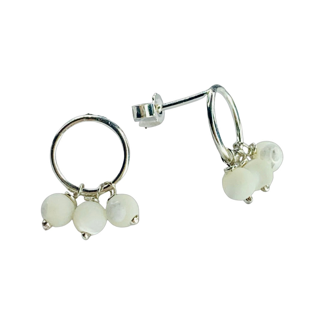 Gemstone Earrings - Silver and Gold