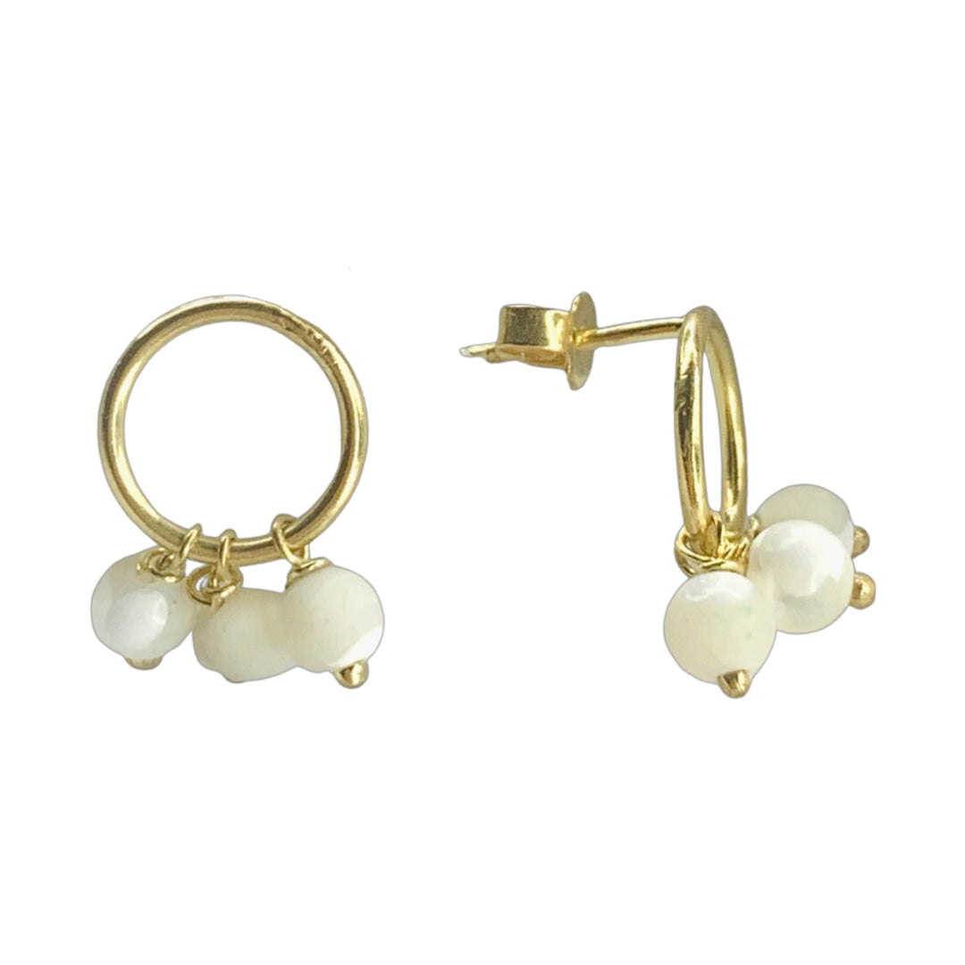 Gemstone Earrings - Silver and Gold