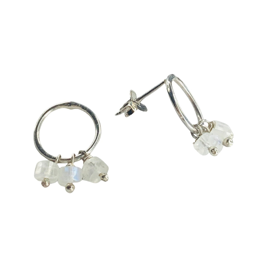 Gemstone Earrings - Silver and Gold