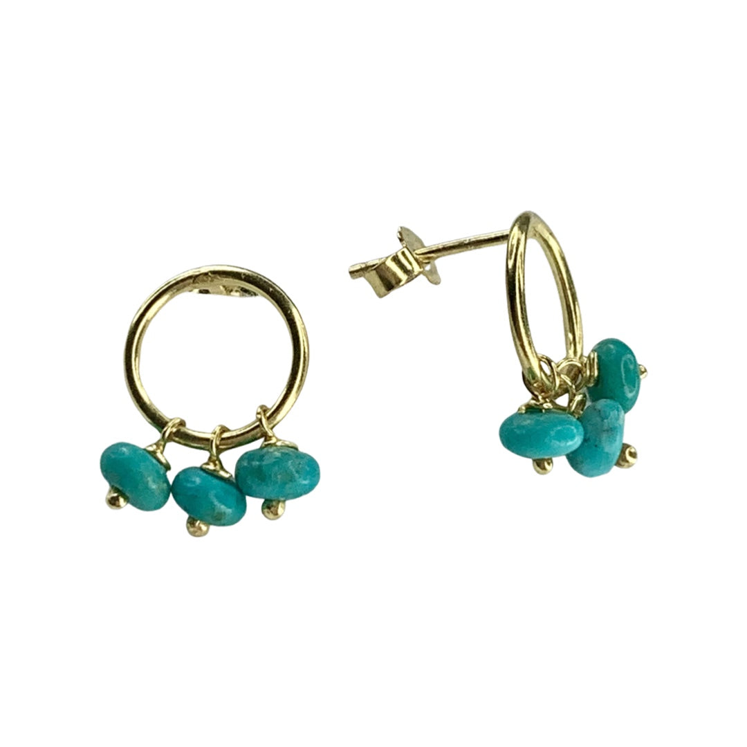 Gemstone Earrings - Silver and Gold