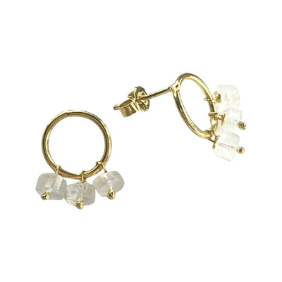 Gemstone Earrings - Silver and Gold