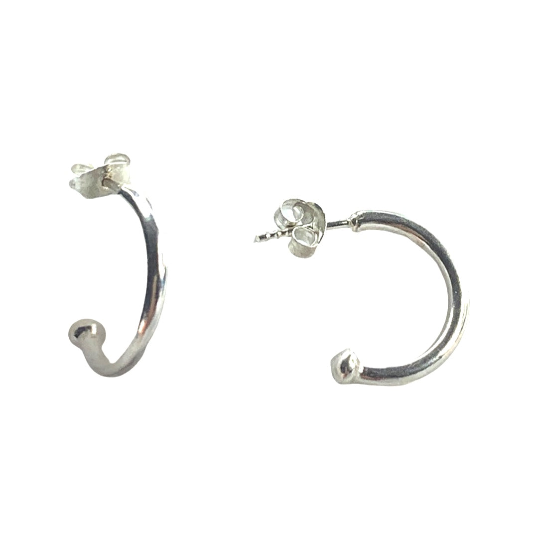 Simple Stud Hoops in Silver