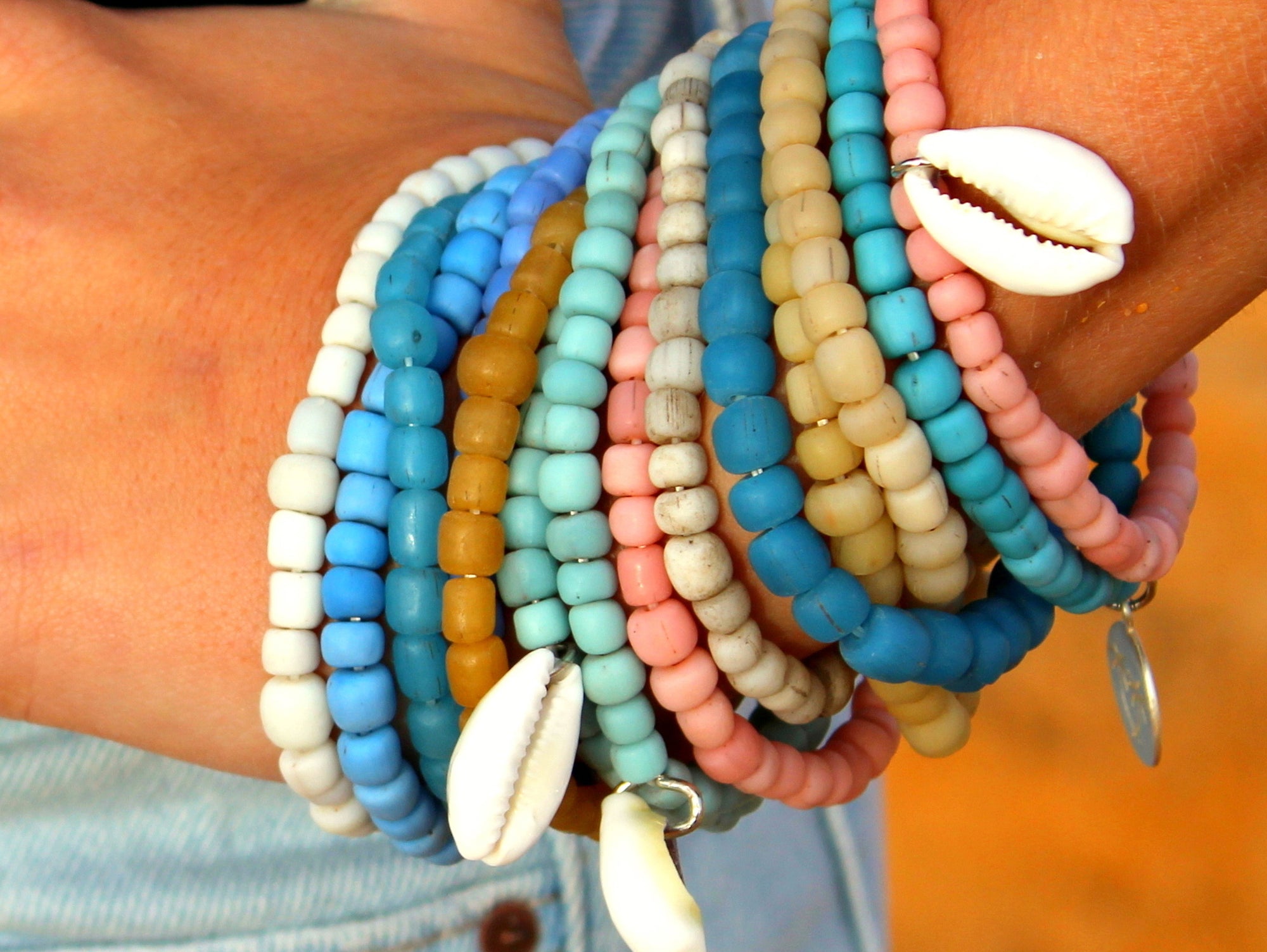African Sea glass Bracelets – Bead Free Forever